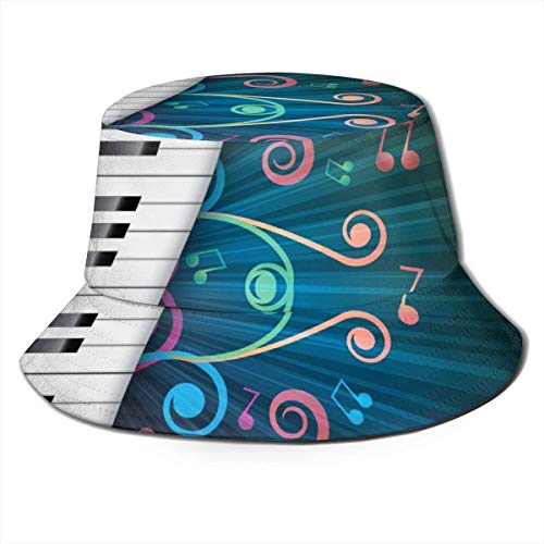 out Piano Keys Music Background Unisex Gorros de Pescador Sombreros de Pesca Flat Top Fisherman Hat Outdoor Sun Cap