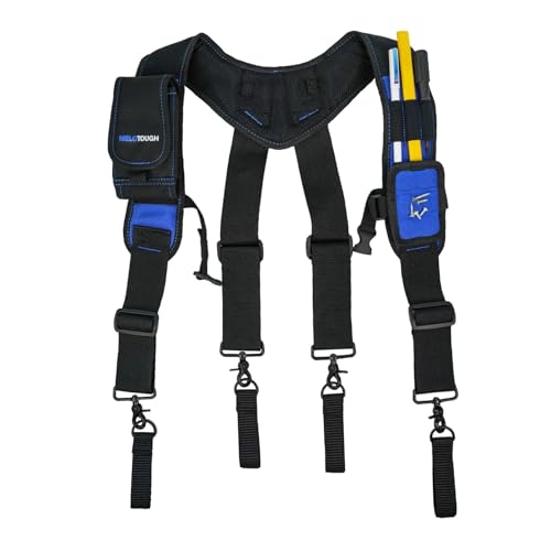 Image of MELOTOUGH Magnetic Tool Belt Suspenders with Magnetic WristBand for Work Belt Padded Suspenders Constrcution