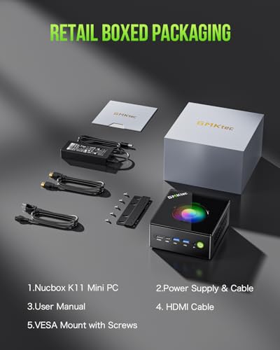 undefined GMKtec Gaming PC, K11 AMD Ryzen 9 8945HS(8C/16T, Up to 5.2GHz), 32GB DDR5 RAM 1TB Mini PC Desktop Computer, Oculink, Dual NIC 2.5GbE LAN, HDMI/DisplayPort/USB4*2 の商品画像 8