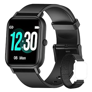 Blackview Smartwatch R3 Herren Damen Fitnessuhr,1,3 Zoll Smart Watch, Armbanduhr mit Pulsmesser Schlafmonitor Musiksteuerung SpO2,Schrittzähler Uhr Sportuhr, Aktivitätstracker für Android iOS,Schwarz