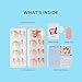 KISS imPRESS No Glue Pedi Press-On Nails, Design, 'Paradise Ticket', Light Beige, Short Size, Squoval Shape, Includes 24 Nails, Prep Pad, Instructions Sheet, 1 Manicure Stick, 1 Mini File