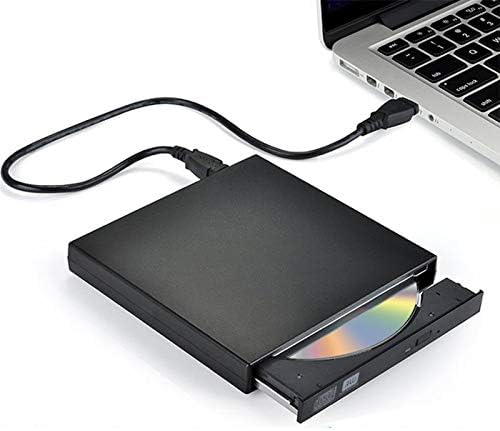 Blingco External CD DVD Drive, USB 2.0 Slim Protable External CD-RW Drive DVD-RW Burner Writer Player for Laptop Notebook PC Desktop Computer, Black