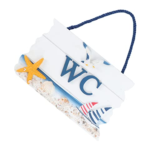 Toyvian 1pezzi Targa Wc in Legno Cartello Da Parete Per Bagno Cartello Wc Resistente e Durevole Decorazione Elegante Per Casa