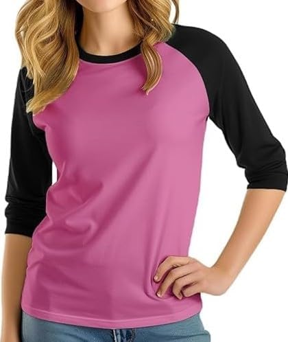 3/4 Sleeve Tops for Women - Casual Fashion Blouse Baseball Style Tees Three Quarter Raglan Shirt Women