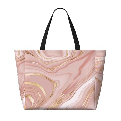 Rose Gold Glitter Splatter Large Beach Tote Bag for Women Extra Large Capacity Waterproof Sandproof Pool Bag Suitable for Gym Swimming Pool Travel Groceries2