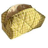 1 Bolsa de Maquillaje Acolchada y esponjosa, Gran Capacidad, for Viaje, con Cremallera, Estampada, for Guardar artículos Aseo(Green)