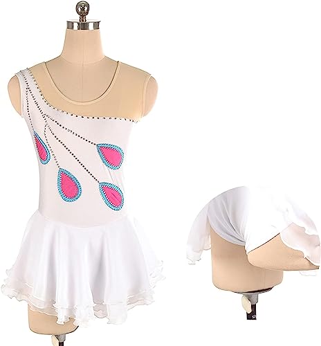 Exercício Correndo Vestido de patinação artística sem mangas para meninas vestido de patinação no ge
