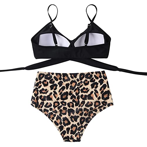 image for SUUKSESS Women High Waisted Bikini Criss Cross Swimsuits Push Up Bathi