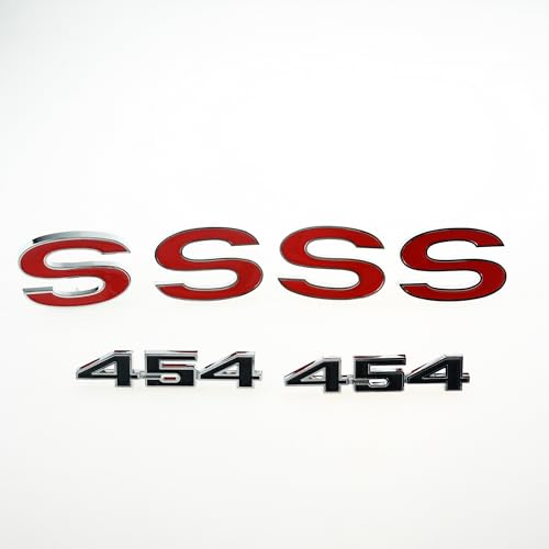 6Pcs Set SS 454 Fender Emblem 3D Tape Badge Sticker Nameplate Letter Replacement for 1970 1971 1972 El Camino Malibu (Red Black) by Aimoll - Image 5