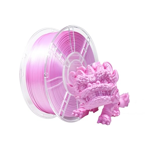 Image of iBOSS Silk Filament PLA+ 1.75mm Clog-Free Shiny 3D Printer Filament, 1kg Spool (2.2lbs), Dimensional Accuracy + /- 0.02 mm, Fit Most FDM Printer(Silk Pink)
