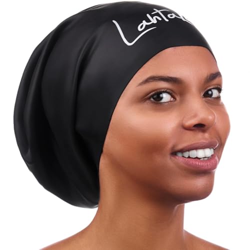 Large Swim Cap for Long Hair - Waterproof Durable Silicone Swimming Cap for Braids, Dreadlocks, Weaves, Afros, Curls – Swim Caps for Women & Men – Anti-Leak Seal for Pool, Beach, Laps & Water Workouts