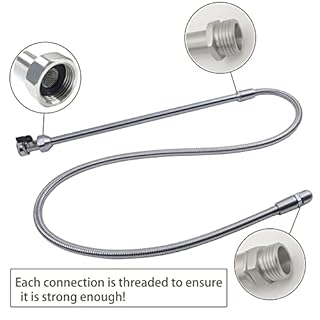 G-Sunny All Metal RV Flexible Swivel Stick with Shutoff Valve,RV Flexible Black Tank Wand,Powerful Rotary Cleaning Capability for Cleaning Deposits,63 Inch