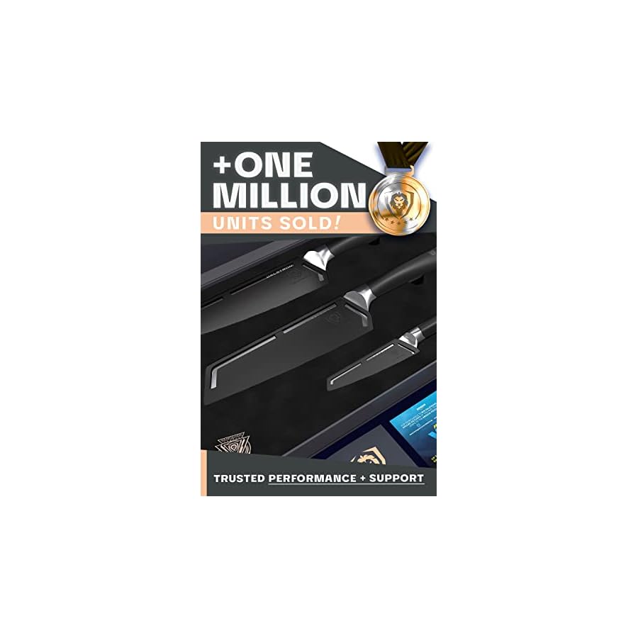 Dalstrong-3pc-Knife-Set-Vanquish-Series-Forged-High-Carbon-German-Steel-Black-Handle-Giftable-Chef-Knife-Santoku-and-Paring-Razor-Sharp-Kitchen-Set-NSF-Certified Dalstrong 3pc Knife Set - Vanquish Series - Forged High Carbon German Steel - Black Handle - Giftable Chef Knife, Santoku and Paring - Razor Sharp Kitchen Set - NSF Certified