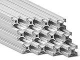Ulber24- Aluprofil 20x20 Typ B Nut6,12x2m=24m Aluminium- Konstruktion- Montage- System- 2020 Alu Schiene Stecksystem Vierkant Profil B-Typ Nut 6 Eloxiert