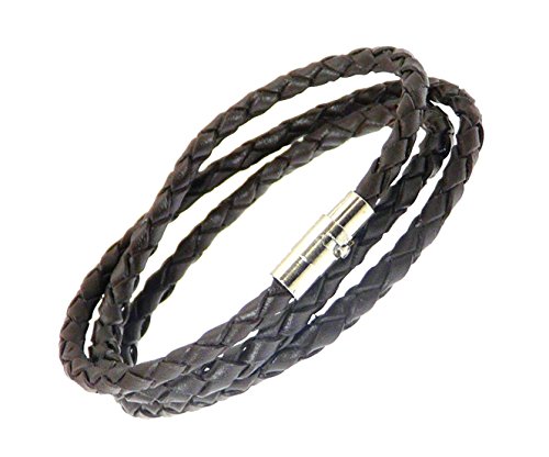 Intrecciato involucro marrone scuro cinturino in