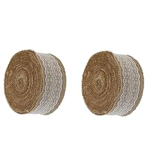 Jute Lint Roll Natural Jute Craft Lint Witte Kant Rolls Voor Bruiloft Decoraties Kant Arts and Crafts 3ft Fabric Linten