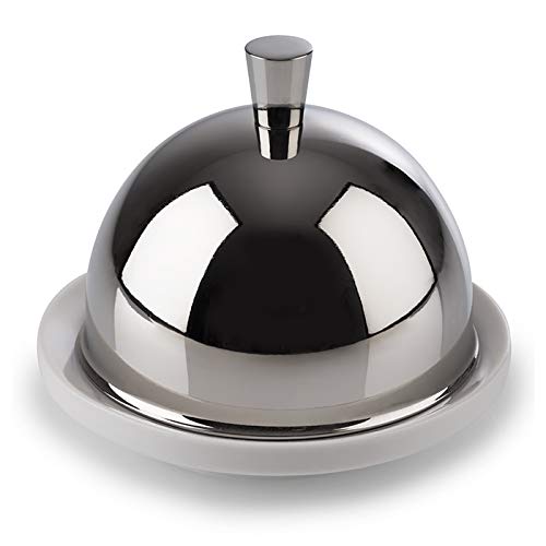 APS S019 Porcelain Butter Pat, Stainless Steel, 75(H)x 90(W)x 90(D)mm - Image 2