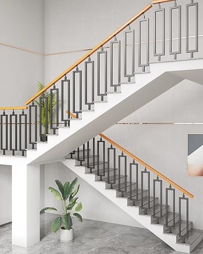 Adjustable Staase Balusters Pack for Deck & Stairs Railing, Side/Ground Mount Bracket, Compatible with Railing Spindles – Enhance Outdoor Safety & Style