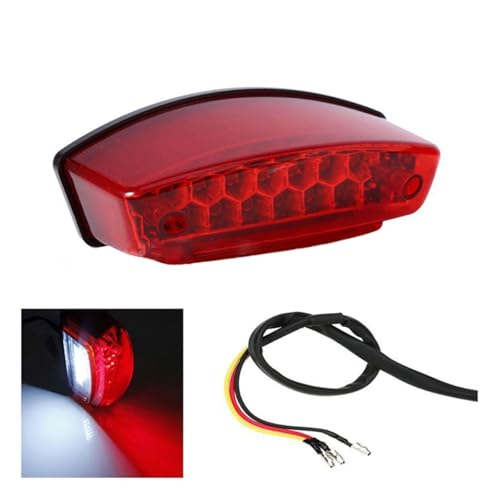 Intermitentes de moto 12V con luces traseras rojas de parada 3 cables 3