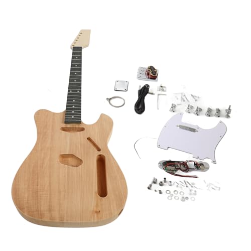 Eujgoov Kit de Guitarra Eléctrica DIY sin Terminar, Cuerpo de Núcleo de Melocotón de 6 Cuerdas,...
