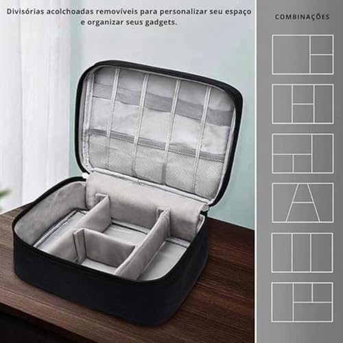 Genérico Bolsa Organizadora de Cabos e Acessórios Eletrônicos (AZUL CLARO)