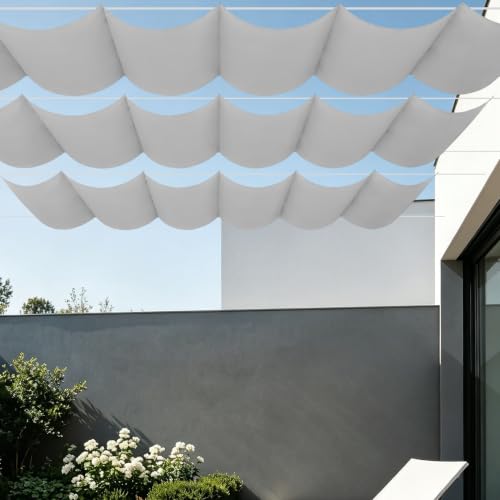 Voile ombrage rectangulaire 3x4,8m gris clair imperméable