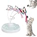SHUANGJUN Mariposa Juguete Gatos, Juguete Interactivo para Gatos, Juguetes para Gatos con Eléctrica Mariposa Giratoria de 360°y Bola de Juguete, para Gatos de Interior, Gatitos Jugando (Verde B)