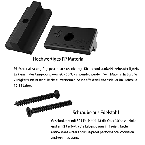 YOUTU® 100 Stück WPC Clips, Versteckte Befestigung mit T-Clip mit Schrauben, versteckte Befestigung mit Edelstahlschrauben, 6 mm Terrassenclips Kunststoff für WPC/BPC Dielen. (100 Stück WPC Clips)