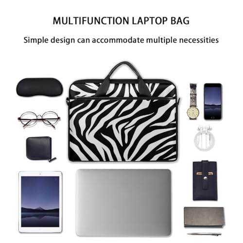 Funda para laptop de 15 pulgadas con estampado rayado Zebra miniatura 7