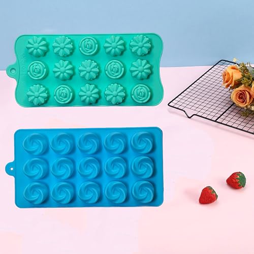 image for Ahorasky Gummy Candy Molds - 4Pcs Silicone Chocolate Mold, Non-stick a