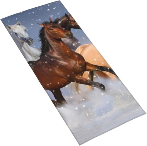 フェイスタオル 高速で走ってる馬の群れ マイクロファイバー タオル 柔らか 肌に優しい 肌触りが良い ふわふわ 髪に優しい 通気 かわいい 抗菌防臭加工 瞬間吸水 速乾 耐久性 薄手 毛羽落ち少ない 業務用タオル