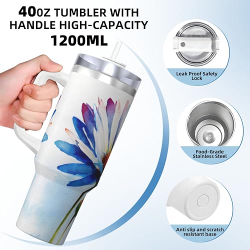 Vaso acero inoxidable 40oz con asa y pajilla miniatura 4