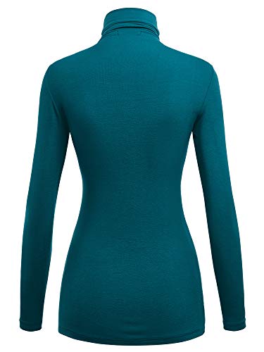 Image of Lock and Love Women's Turtleneck Top Lightweight Long Sleeve Slim Fit Pullover, Soft Rayon Stretch Layering Basic, S-3XL