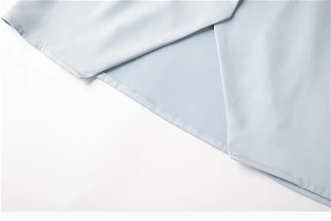Blusa elegante con cuello redondo para mujer, blusa de trabajo para oficina