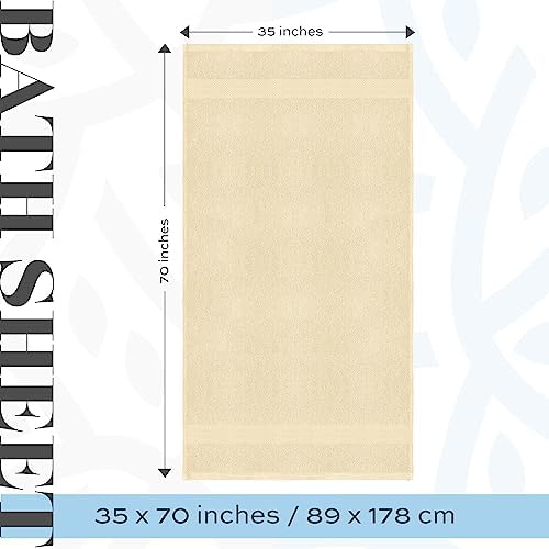 White Classic Luxury Bath Towels Large | Highly Absorbent Hotel spa Collection Bathroom Towel | 35x70 Inch | 2 Pack (Beige, 2)