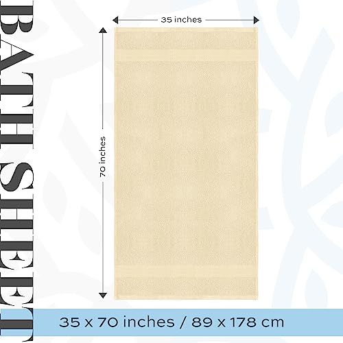 White Classic Luxury Bath Towels Large | Highly Absorbent Hotel spa Collection Bathroom Towel | 35x70 Inch | 2 Pack (Beige, 2)