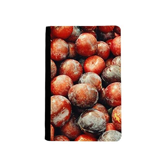 Étui portefeuille passeport prune fruits tempérés voyage 3.7x5.8 inch