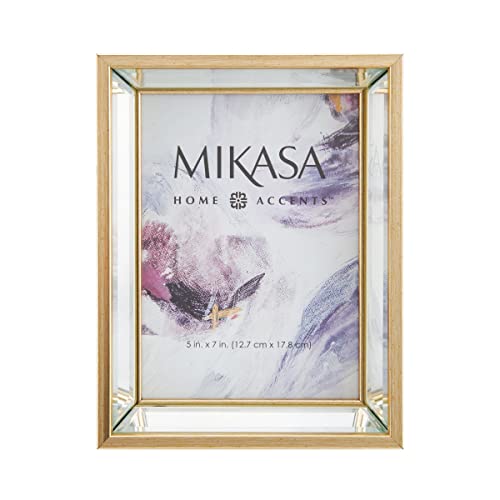 Mikasa Mirror Photo Frame, Displays One 5 X 7 Photo, Gold, 6 X 8 Inch #TOP26