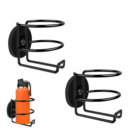 Magnetischer Auto Getränkehalter Boot, 2 Stück Universal Getränke Halter Flaschenhalter Becherhalter Auto Edelstahl Cup Holder Car Bierhalter Halterung Wasserbecherhalter, Schwarz