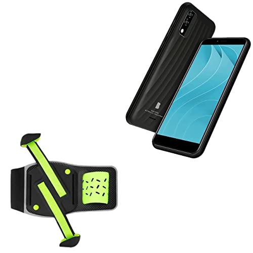BoxWave Holster Compatible with BLU C5 Max - FlexSport Armband, Adjustable Armband for Workout and Running - Stark Green