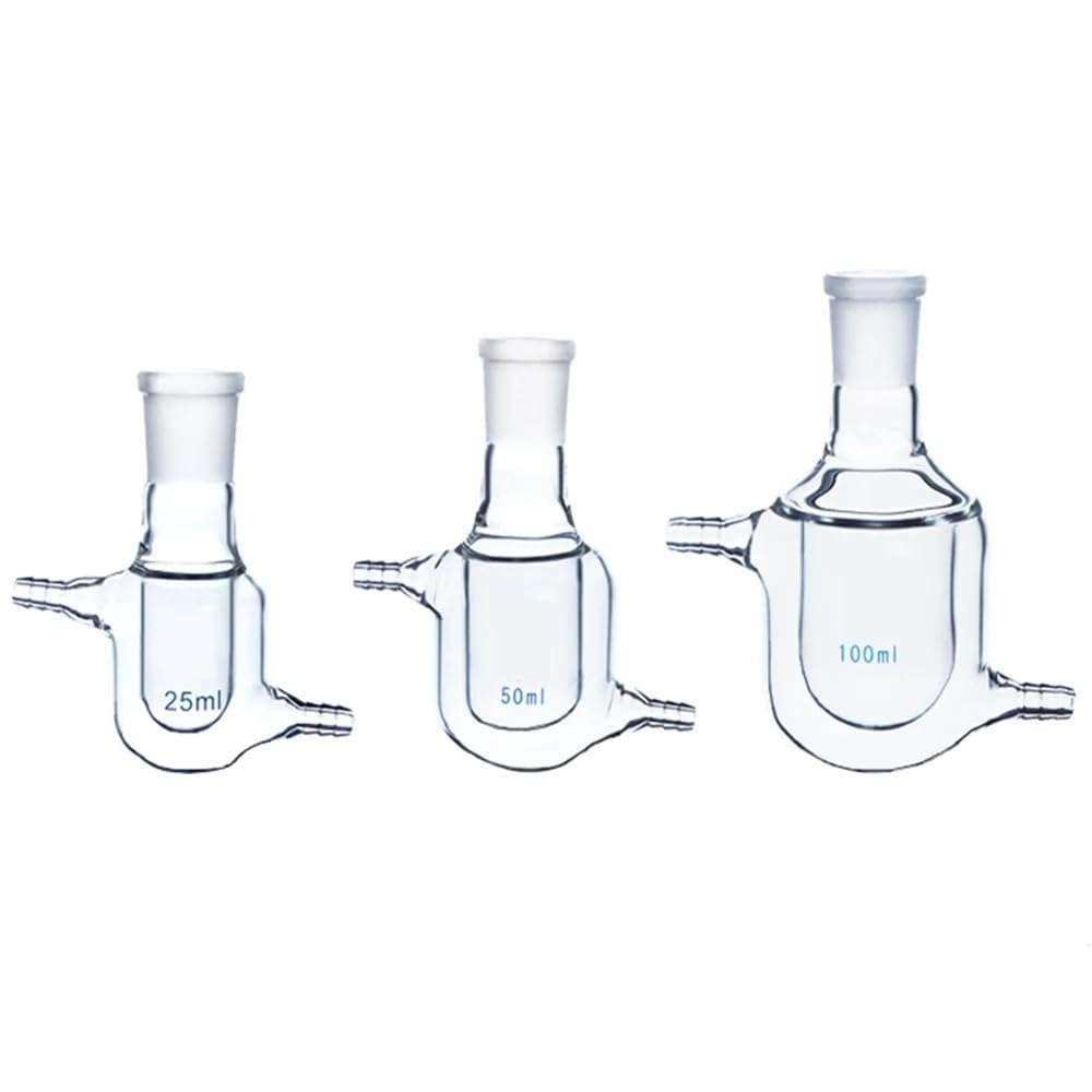 Matraz de vidrio de una sola boca con camisa, matraz de vidrio de doble capa, frasco de reacción de 25 ml, 50 ml y 100 ml, frasco de reacción de una sola boca inlaboratory 24/29(25ml)