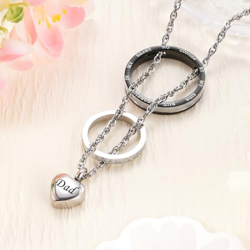 Dletay Urn Necklace for Ashes Stainless Steel Cremation Jewelry Memorial Ash Necklace for Men Women Urn Pendant Ashes Holder2