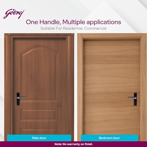 Image of Godrej Mortise Lock | 200mm Plate | 8 inch Handle | NEH 23 | Double Throw Deadbolt | 3 Keys | Reversible Left /Right Handed | Door Lock for Home, Main Door | Matte Black Rose Finish | 1 Year Warranty