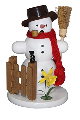 Rudolphs Schatzkiste Smoking man snow man with narcissus height of 18 cm smoke figure smoking figure Erzgebirge