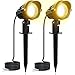 MEIKEE 7W Gartenleuchte mit Erdspieß 85-265V/AC Warmweiß 2700K 500LM LED Gartenstrahler IP66 Wasserdicht Veschwenkbar Metall für Baum, Wiese, Garten 2Pack