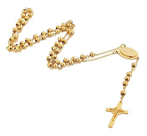 My Daily Styles - Rosary Necklace - Rosary Beads Catholic for Men - Crucifix Pendant with Our Lady of Guadalupe Medal - Stainless Steel Religious Necklace - Spiritual Emblem of Valor, Faith, & Hope2