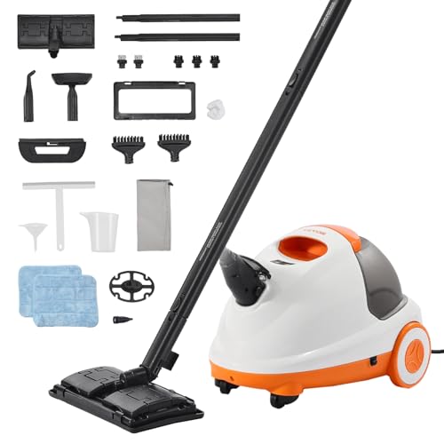 VEVOR Steam Cleaner, Multipurpose Powerful Steamer with 23 Accessories, Steamer Cleaing with Extra-Long Power Cord, 84.55 oz Tank and Portable Handle, for Grout, Tile, Floors, Appliances, Home & Car