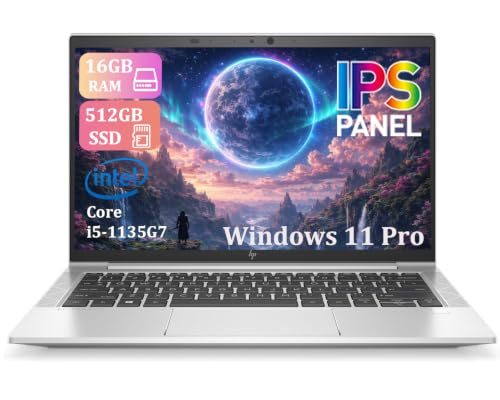HP Elitebook 830 G8 Business Laptop, 13.3-Inch FHD (1920x1080), Intel Core i5-1135G7, 16GB RAM, 512GB SSD, QWERTY Keyboard, Windows 11 Pro (Renewed)