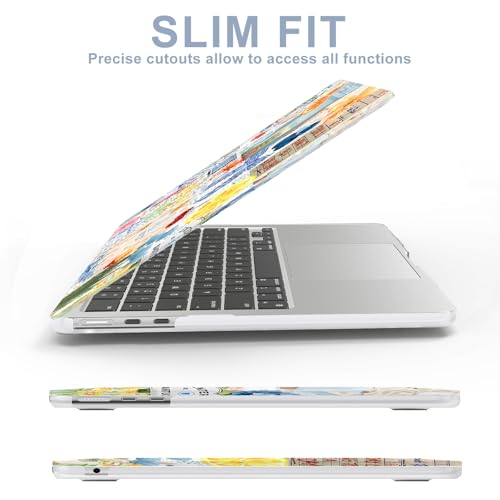 Image of AKIT for MacBook Air 15 inch Case M5 M4 M3 M2 Chip 2026-2023, Blue Collage