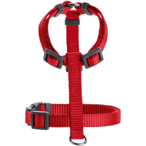 Hunter Hundegeschirr London Vario Rapid, 4-Fach verstellbares Y-Geschirr für kleine & mittlere Hunde, Sicherheitsverschluss mit Verriegelung, Farbe: rot, Größe: S